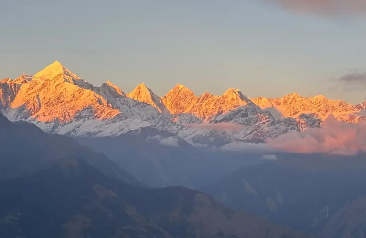 Morning sunrise over lush alpine meadows in Little Kashmir